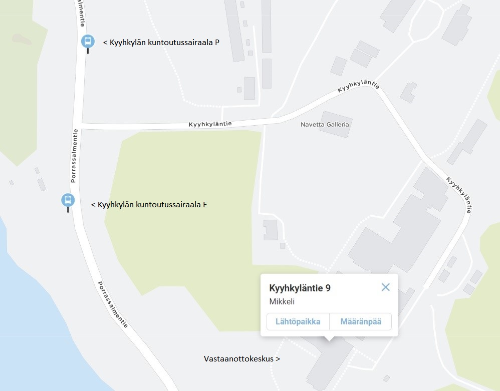 Kyyhkylän läheiset bussipysäkit. Bus stops near Kyyhkylä. SAMA VENÄJÄKSI.